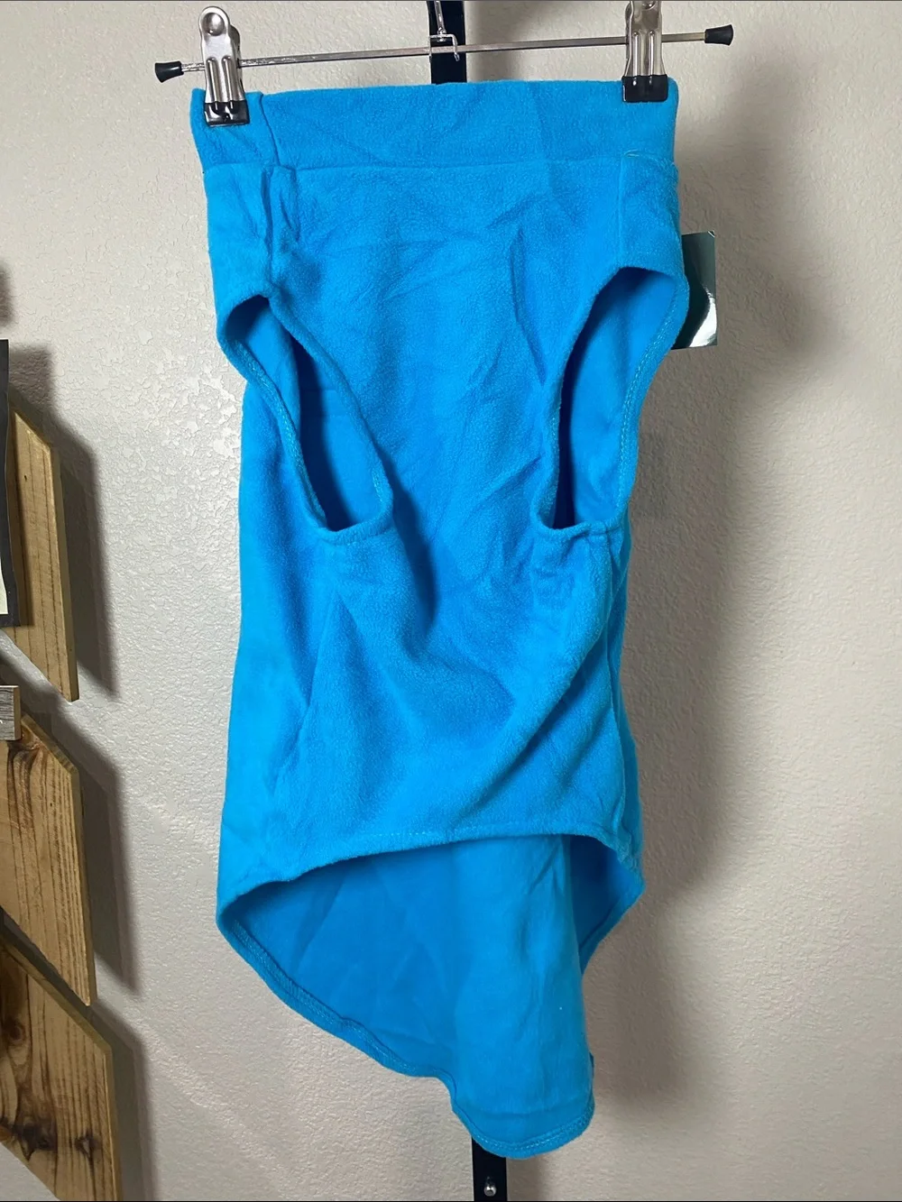 Cozy Fleece Dog Coat — Bright Blue sz L see tag for sizing